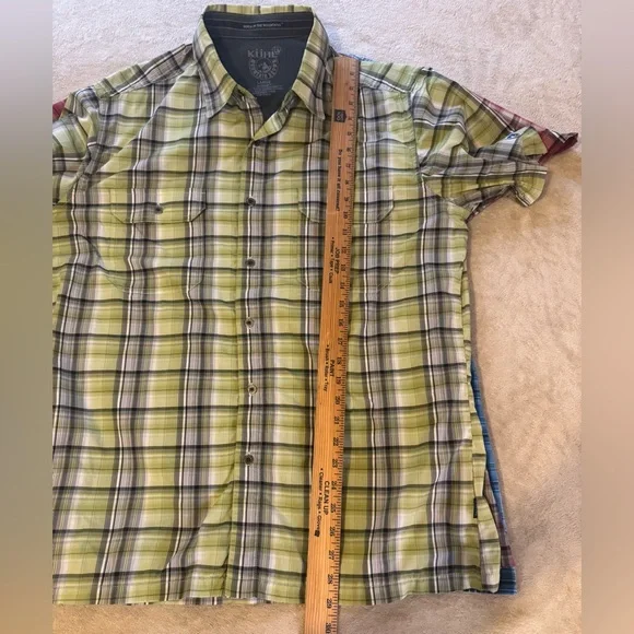 Kuhl Eluxur 3 Shirts Large Plaid Outdoor Button Up Short Sleeve Men Large